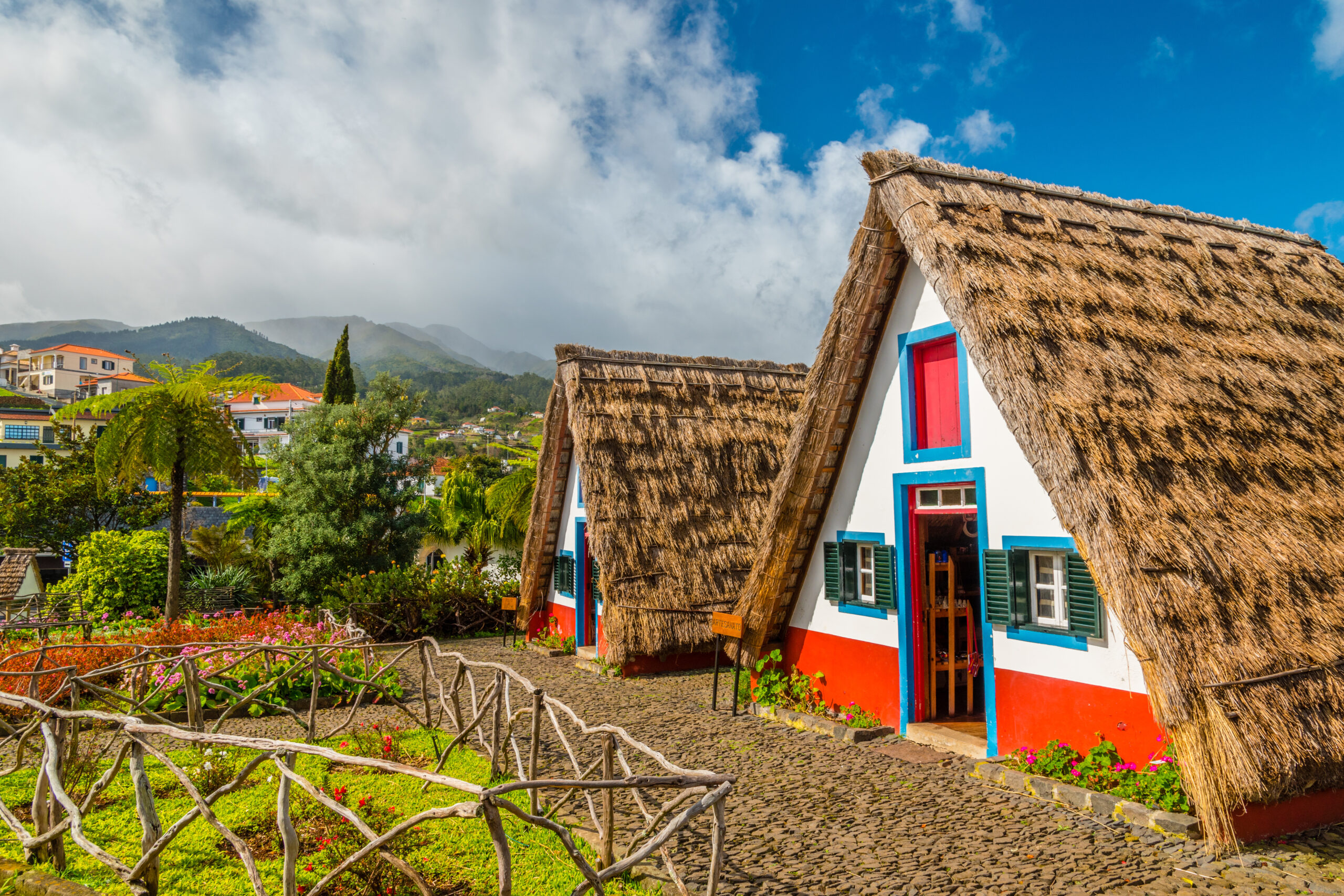 Traditionele huizen op Madeira